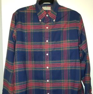Blue and red L.L.Bean button up collar Shirt
